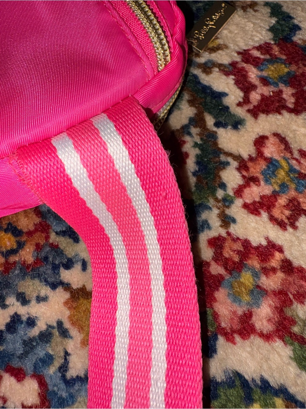 Lilly Pulitzer Hot Pink Crossbody with Gold Medallion - Picture 5 of 6